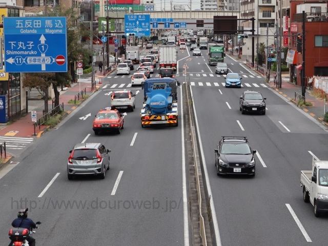 矢口陸橋の南の交差点の写真