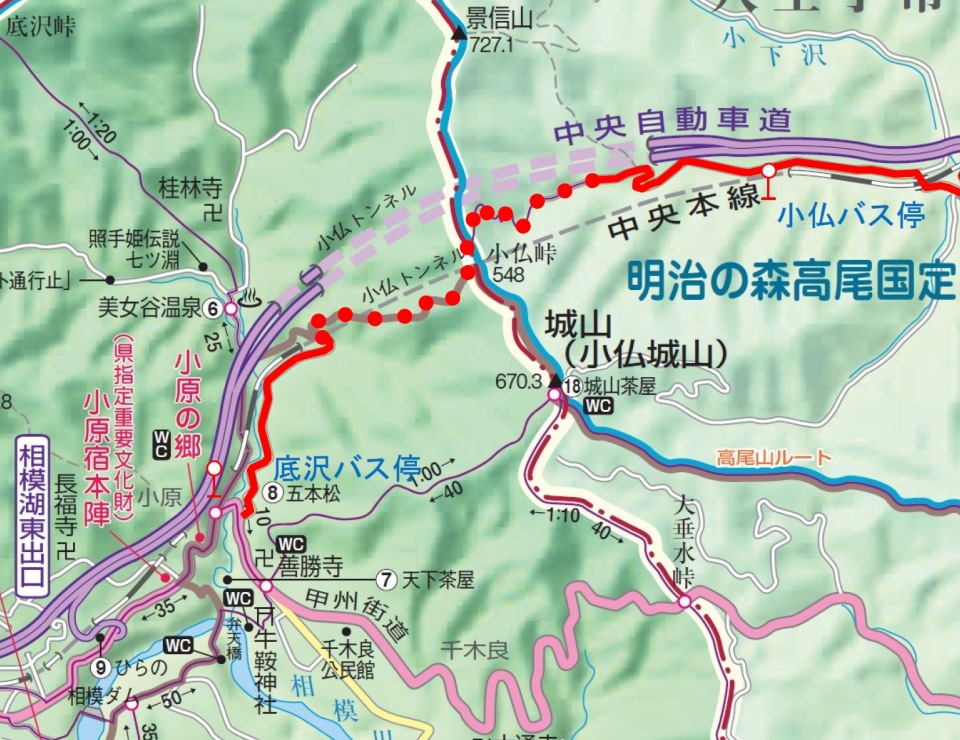 浅川相模湖線の地図